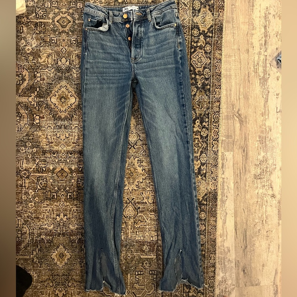 TRF high rise slim flare jeans